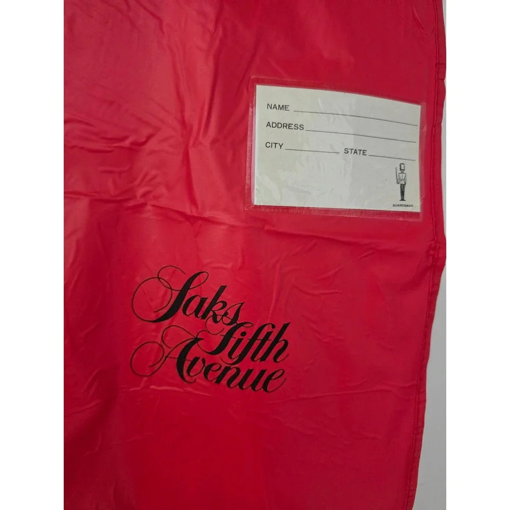 3 Saks Fifth Avenue Red Garment Bags Logo Zippered Travel Storage Bags 23x72